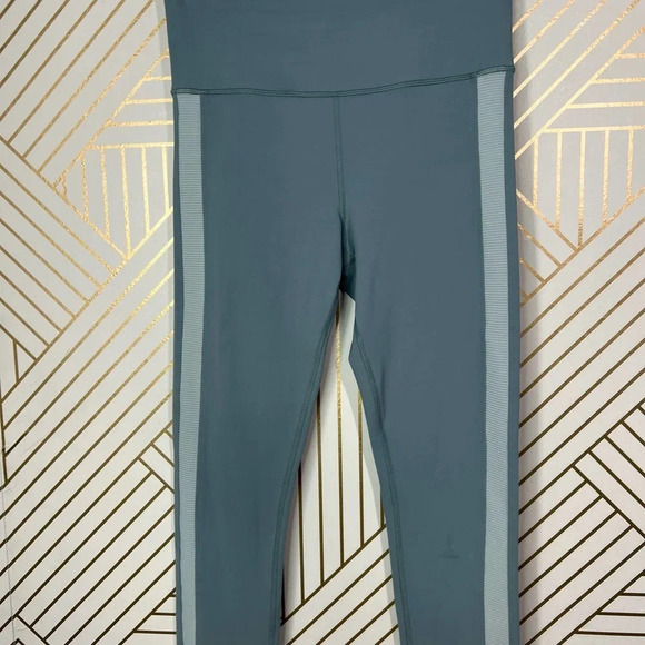 Athleta Elation Rib Trim 7/8‎ Tight Gray Seafoam Green Size Medium Tall - Picture 4 of 12